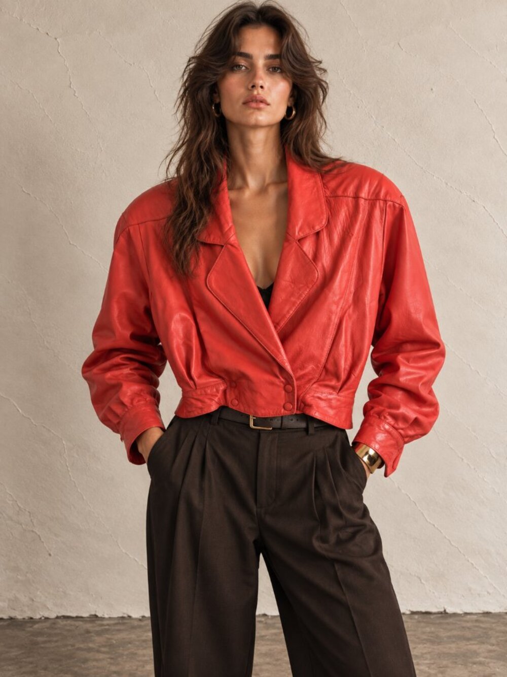 Christian Dior Red Leather, 80s Jacket.